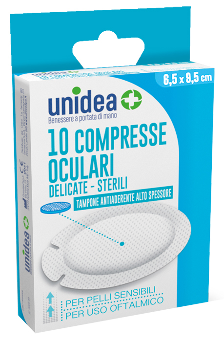 COMPRESSA GARZA OCULARE UNIDEA 9,5X6,5 CM 10 PEZZI - Pharmaleader