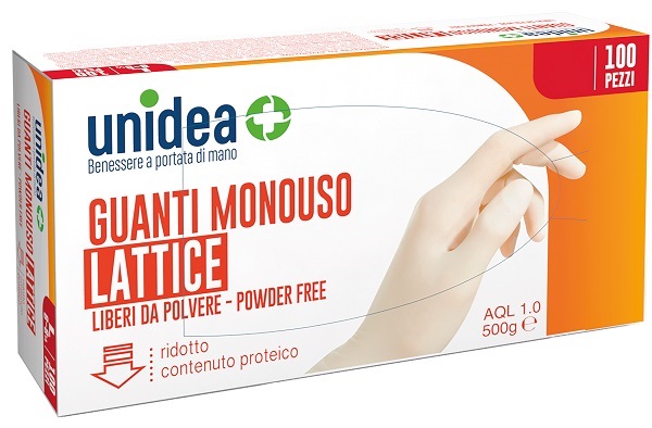 GUANTI IN LATTICE SENZA POLVERE UNIDEA MISURA LARGE 100 PEZZI - Pharmaleader