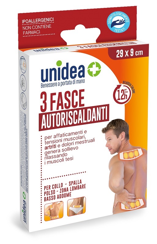 FASCIA RISCALDANTE UNIDEA 29X9 CM 3 PEZZI - Pharmaleader