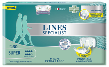 PANNOLONE MUTANDA LINES SPECIALIST EXTRALARGE SUPER 30 PEZZI - Pharmaleader