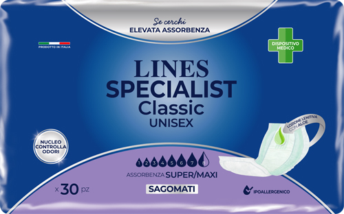 PANNOLONE SAGOMATO LINES SPECIALIST CLASSIC MAXI 30 PEZZI - Pharmaleader