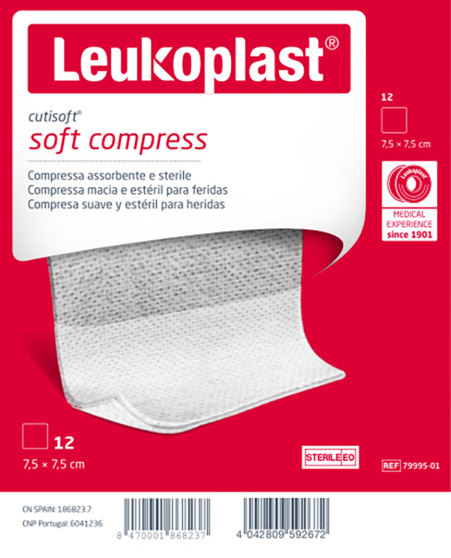 GARZA IDROFILA COMPRESSA CUTISOFT TESSUTO NON TESSUTO 7,5X7,5 CM 12 PEZZI - Pharmaleader