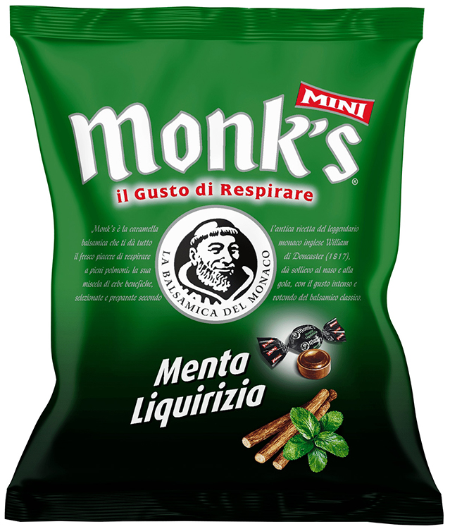 MONKS MENTA E LIQUIRIZIA SENZA ZUCCHERO 60 G - Pharmaleader