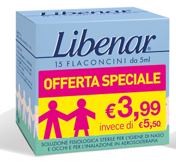 LIBENAR 15 FLACONCINI SOLUZIONE ISOTONICA 5 ML TAGLIO PREZZO - Pharmaleader