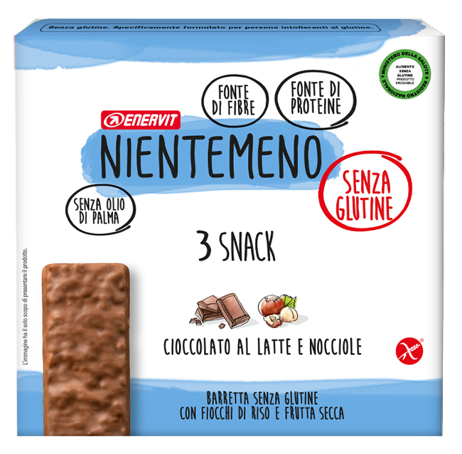 NIENTEMENO BAR CIOCCOLATO AL LATTE NOCCIOLE 3 X 33 G - Pharmaleader