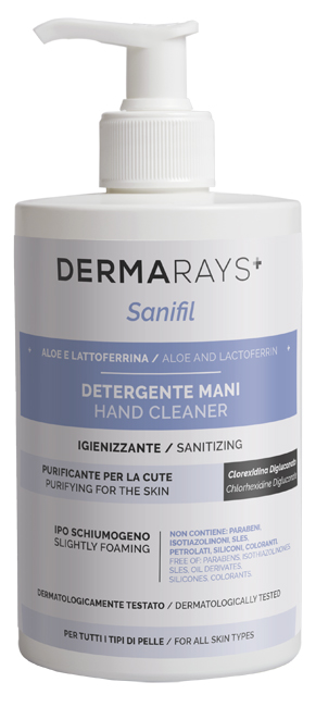 DERMARAYS SANIFIL DETERGENTE MANI IGIENIZZANTE ALOE E LATTOFERRINA 500 ML - Pharmaleader