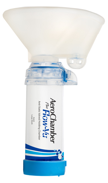 CAMERA DI TENUTA CON VALVOLA AEROCHAMBER PLUS FLOW VU ADULTI LARGE 5+ ANNI - Pharmaleader
