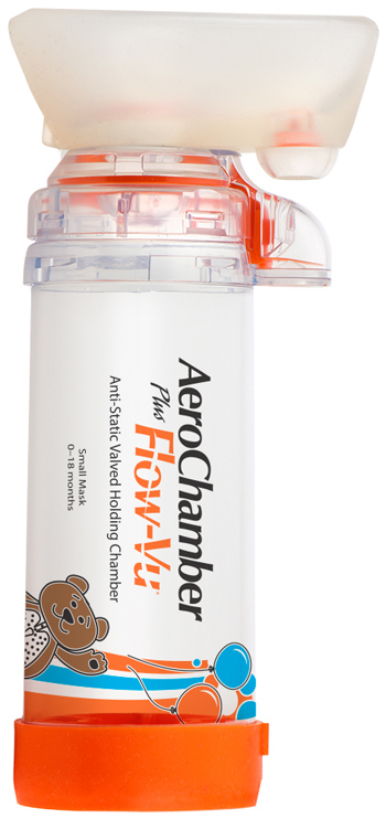 CAMERA DI TENUTA CON VALVOLA AEROCHAMBER PLUS FLOW VU PEDIATRICO SMALL 0-18 MESI - Pharmaleader