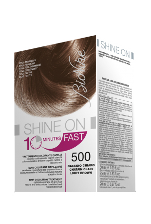 BIONIKE SHINE ON FAST TRATTAMENTO COLORANTE CAPELLI CASTANO CHIARO 500 FLACONE 60 ML + TUBO 60 ML - Pharmaleader