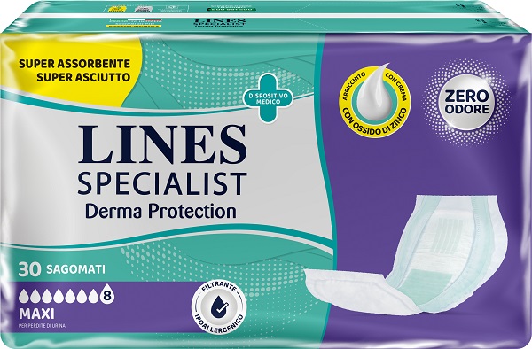 LINES SPECIALIST DERM PANNOLONE SAGOMATO MAXI 30 PEZZI - Pharmaleader