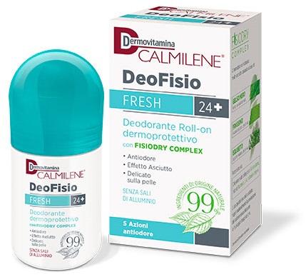 DERMOVITAMINA CALMILENE DEOFISIO FRESH 24+ DEODORANTE ROLL-ON DERMOPROTETTIVO 75 ML - Pharmaleader