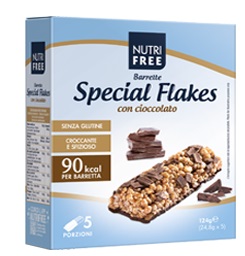 NUTRIFREE BARRETTE SPECIAL FLAKES CIOCCOLATO 24,8 G X 5 - Pharmaleader