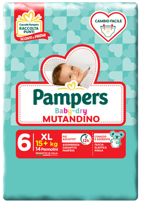 PAMPERS BABY DRY MUTANDINA XL 6 SMALL PACK 14 PEZZI - Pharmaleader