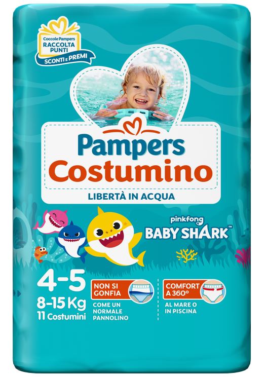 PAMPERS COSTUMINO BABY SHARK CP S 4-5 11 PEZZI - Pharmaleader