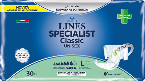PANNOLONE MUTANDINA LINES SPECIALIST CLASSIC SUPER ULTRA MG 30 PEZZI - Pharmaleader