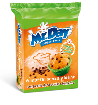MR DAY MUFFIN SENZA GLUTINE CON PEPITE DI CIOCCOLATO FONDENTE 6 X 42 G - Pharmaleader