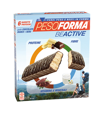PESOFORMA BEACTIVE BARRETTA CIOCCOLATO BIANCO E NERO 6 PEZZI - Pharmaleader