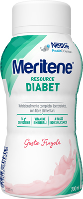 MERITENE RESOURCE DIABET FRAGOLA ALIMENTO IPERPROTEICO 28 VITAMINE E MINERALI 200 ML - Pharmaleader
