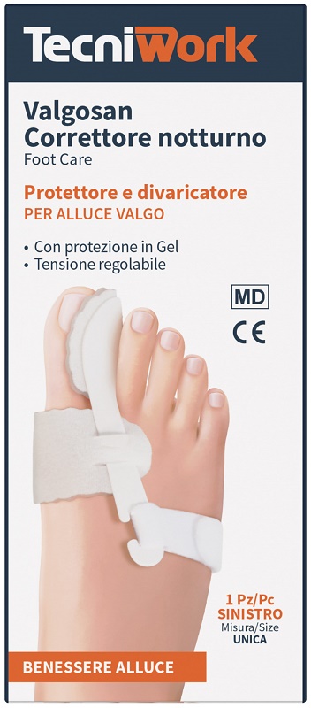 CORRETTORE NOTTURNO PER ALLUCE VALGO SINISTRO MISURA UNICA VALGOSAN 1 PEZZO - Pharmaleader