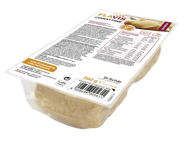 FLAVIS CIABATTINE PANINI BIANCHI APROTEICI 4 PEZZI DA 65 G - Pharmaleader