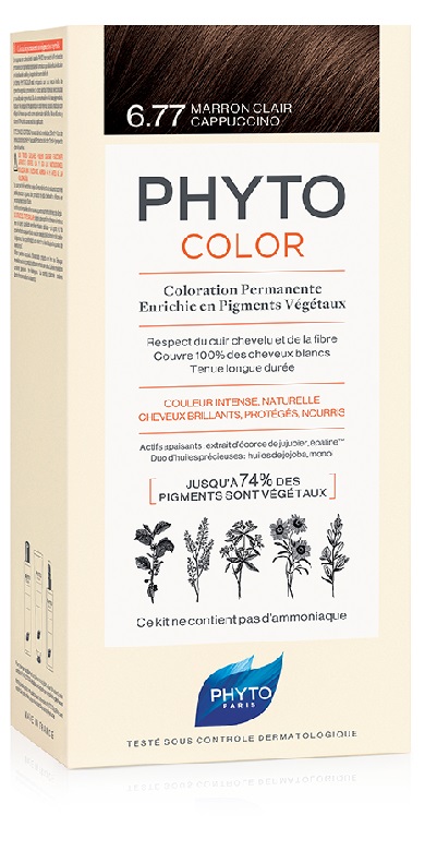 PHYTOCOLOR 6.77 MARR CHIA CAPP 1 LATTE + 1 CREMA + 1 MASCHERA + 1 PAIO DI GUANTI - Pharmaleader