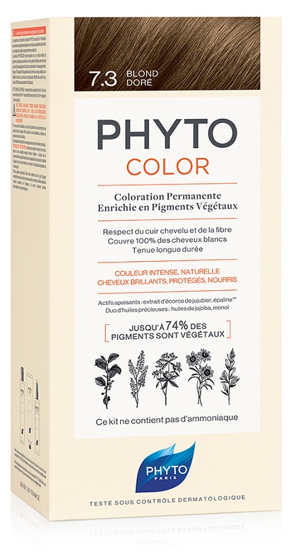 PHYTOCOLOR 7.3 BIONDO DORATO 1 LATTE + 1 CREMA + 1 MASCHERA + 1 PAIO DI GUANTI - Pharmaleader