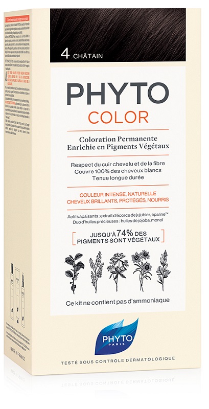 PHYTOCOLOR 4 CASTANO 1 LATTE + 1 CREMA + 1 MASCHERA + 1 PAIO DI GUANTI - Pharmaleader