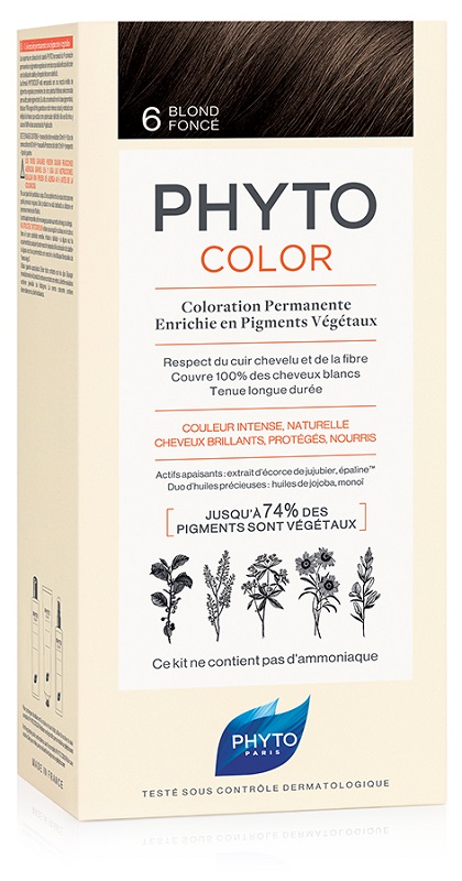 PHYTOCOLOR 6 BIONDO SCURO 1 LATTE+ 1 CREMA + 1 MASCHERA + 1 PAIO DI GUANTI - Pharmaleader