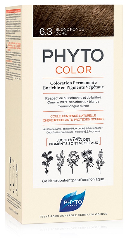 PHYTOCOLOR 6.3 BIONDO SCU DOR 1 LATTE + 1 CREMA + 1 MASCHERA + 1 PAIO DI GUANTI - Pharmaleader