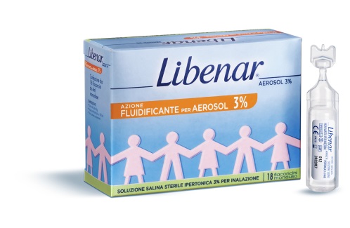 SOLUZIONE SALINA IPERTONICA 3% LIBENAR PER INALAZIONE CON AEROSOL 18 FLACONCINI MONOUSO X 4ML - Pharmaleader