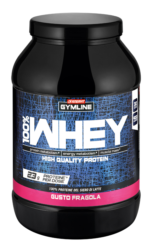 GYMLINE 100% WHEY CONCENTRATE FRAGOLA 900 G - Pharmaleader