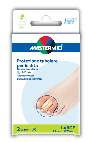 PROTEZIONE TUBOLARE IN GEL MASTER-AID FOOTCARE ELASTICIZZATO LARGE 7,5 CM 20 MM 2 PEZZI C5 - Pharmaleader