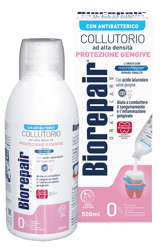BIOREPAIR ORAL CARE COLLUTORIO ALTA INTENSITA' CON ANTIBATTERICO PROTEZIONE GENGIVE 500 ML - Pharmaleader
