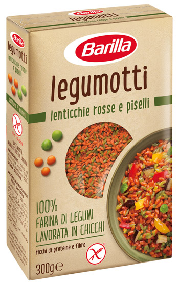 BARILLA LEGUMOTTI ALLE LENTICCHIE ROSSE E PISELLI 300 G - Pharmaleader