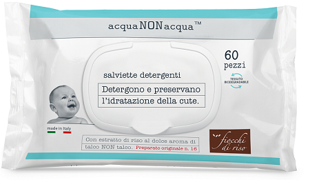 FIOCCHI DI RISO ACQUA NON ACQUA SALVIETTE DETERGENTI 60 PEZZI - Pharmaleader