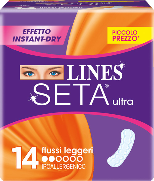 LINES SETA ULTRA ASSORBENTI PER FLUSSI LEGGERI 14 PEZZI - Pharmaleader