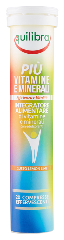 PIU' VITAMINE E MINERALI GUSTO LEMON LIME 20 COMPRESSE EFFERFESCENTI - Pharmaleader