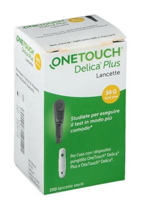 LANCETTE PUNGIDITO ONETOUCH DELICA PLUS 200 PEZZI - Pharmaleader