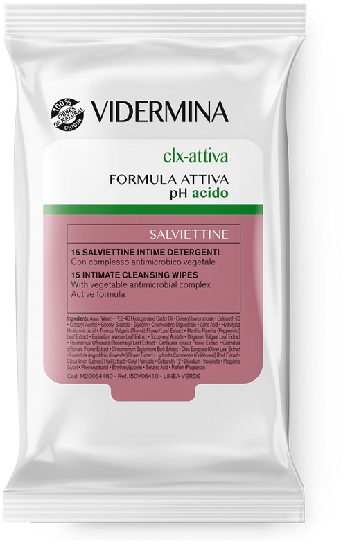 VIDERMINA CLX ATTIVA 15 SALVIETTE INTIME DETERGENTI - Pharmaleader