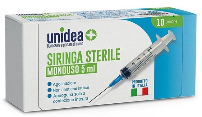 UNIDEA SIRINGA DA 5ML MONOUSO 10 PEZZI - Pharmaleader