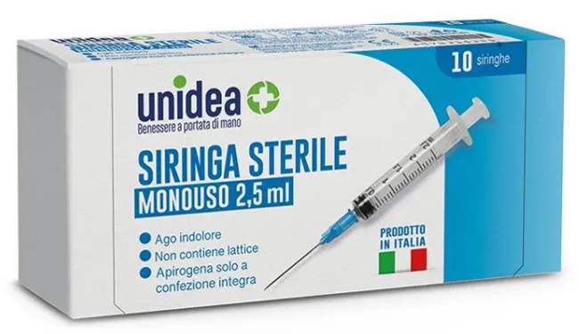 UNIDEA SIRINGA DA 2,5ML MONOUSO 10 PEZZI - Pharmaleader