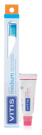 VITIS SPAZZOLINO MEDIUM ACCESS + VITIS DENTRIFRICIO GINGIVAL 15 ML - Pharmaleader
