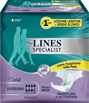 LINES SPECIALIST PANNOLONE A MUTANDA MEDIA 12 PEZZI - Pharmaleader