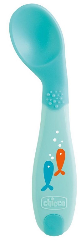 CHICCO CUCCHIAIO ANGOLATO 8M+ AZZURRO - Pharmaleader