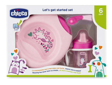 CHICCO SET PAPPA 6M+ ROSA CON CUCCHIAIO ROSA - Pharmaleader