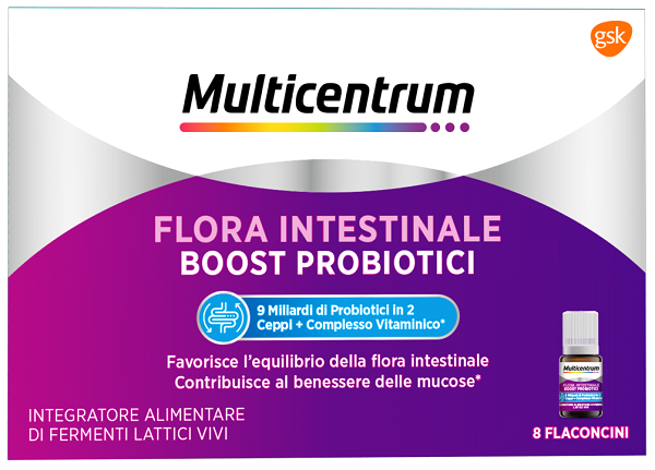 MULTICENTRUM FLORA INTESTINALE BOOST PROBIOTICI 8 FLACONCINI - Pharmaleader
