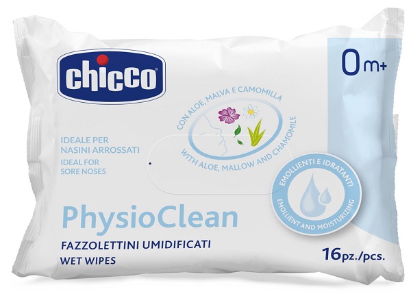 CHICCO FAZZOLETTINI UMIDIFICATI PHYSIOCLEAN 16 PEZZI - Pharmaleader
