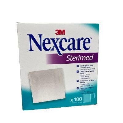 GARZA COMPRESSA STERIMED NEXCARE IN COTONE IDROFILO 20 FILI MULTILINGUAL 100 PEZZI - Pharmaleader