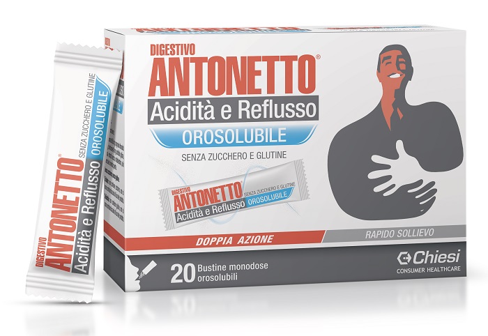DIGESTIVO ANTONETTO ACIDITA' E REFLUSSO OROSOLUBILE 20 BUSTINE - Pharmaleader