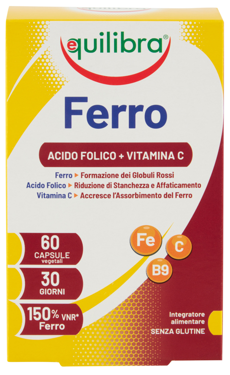 FERRO CON ACIDO FOLICO + VITAMINA C 60 CAPSULE - Pharmaleader